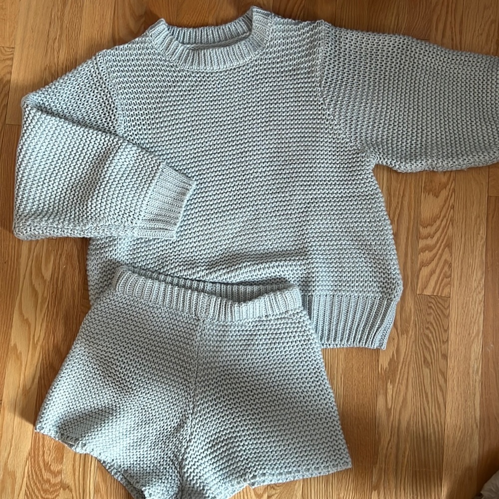 Sabo Skirt Soft Knit Sweater and Shorts Matching Set